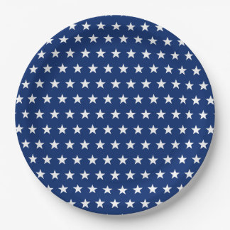 Assiettes En Carton Motif d'étoiles sur le thème du drapeau américain