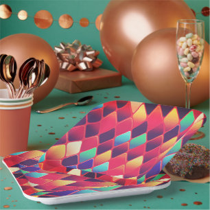 Assiettes En Carton Motif diamant