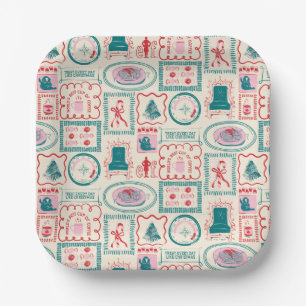 Assiettes En Carton Motif d'icône Elf Holiday
