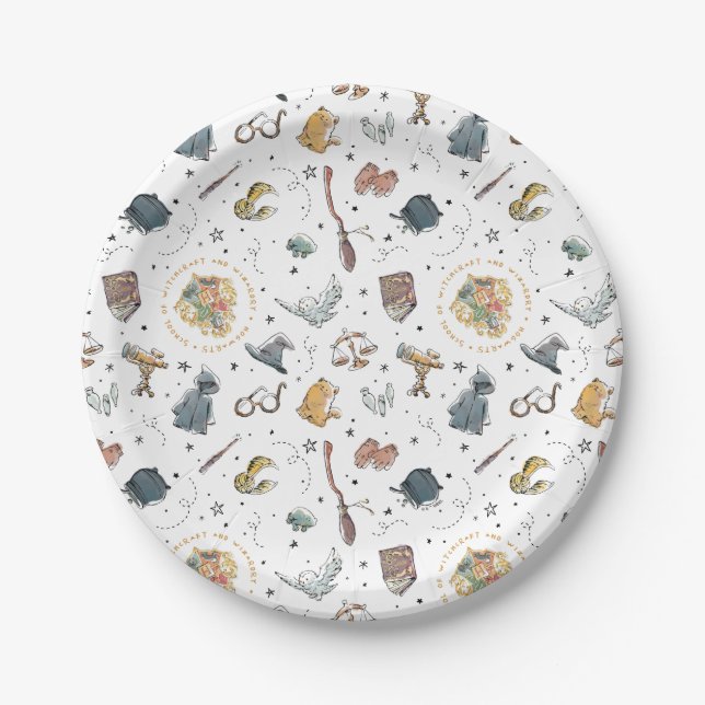 Assiettes En Carton Motif d'icônes HARRY POTTER™ (Devant)