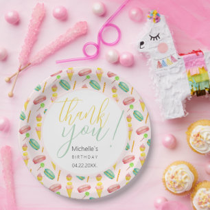 Assiettes En Carton Motif d'illustration d'aquarelle de la fête d'été