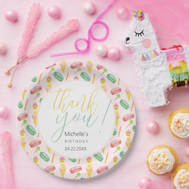 Assiettes En Carton Motif d'illustration d'aquarelle de la fête d'été (Fête)