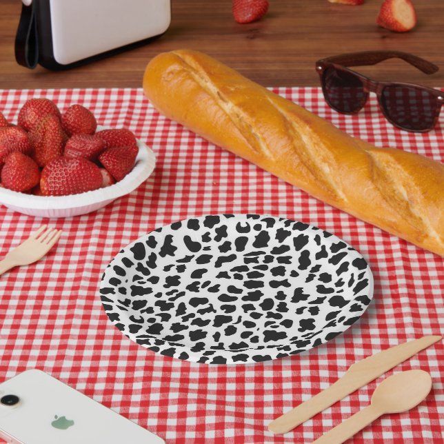 Assiettes En Carton Motif d'impression de vache (Pique-nique)