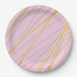 Assiettes En Carton Motif d'or 2