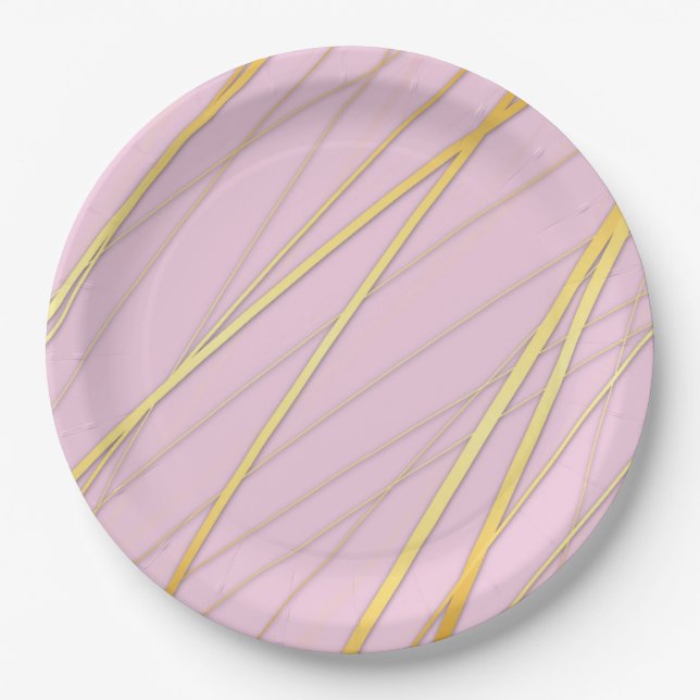Assiettes En Carton Motif d'or 2 (Devant)