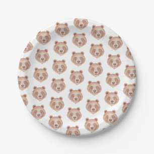 Assiettes En Carton Motif d'ours Plaques papier fête d'anniversaire