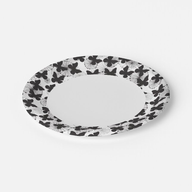 Assiettes En Carton motif d'un papillon (Angle)