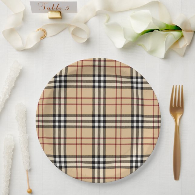 Assiettes En Carton Motif écossais de Tartan (Mariage)