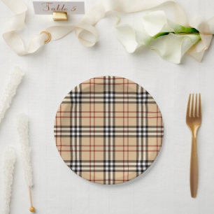 Assiettes En Carton Motif écossais de Tartan