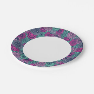 Assiettes En Carton motif élégant et lumineux de magnifiques fleurs