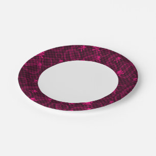 Assiettes En Carton Motif Emo Rose aux cercles