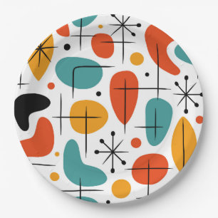 Assiettes En Carton Motif en forme d'étoile de style Mid Century Moder