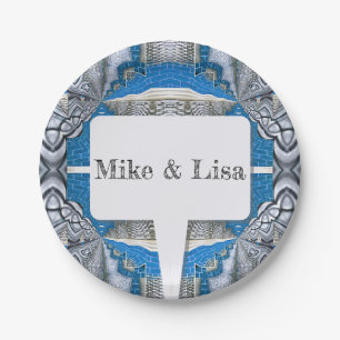 Assiettes En Carton Motif et texte fractionné psychédélique