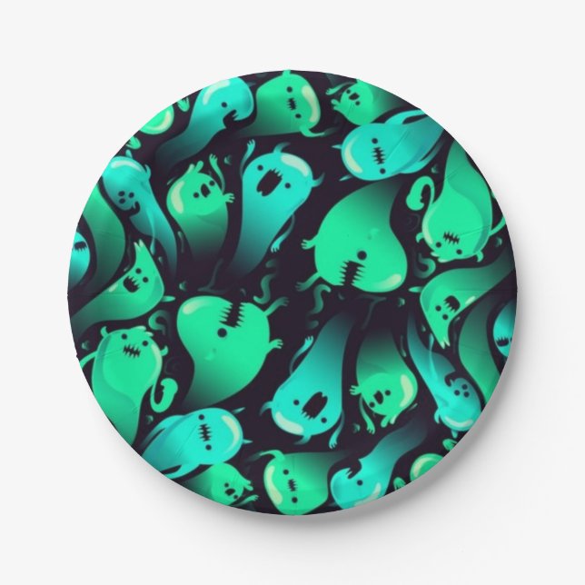 Assiettes En Carton Motif fantôme (Devant)