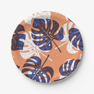 Assiettes En Carton motif feuille