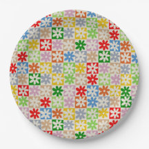 Motif Fleur à Damier Esthétique Gras Coloré