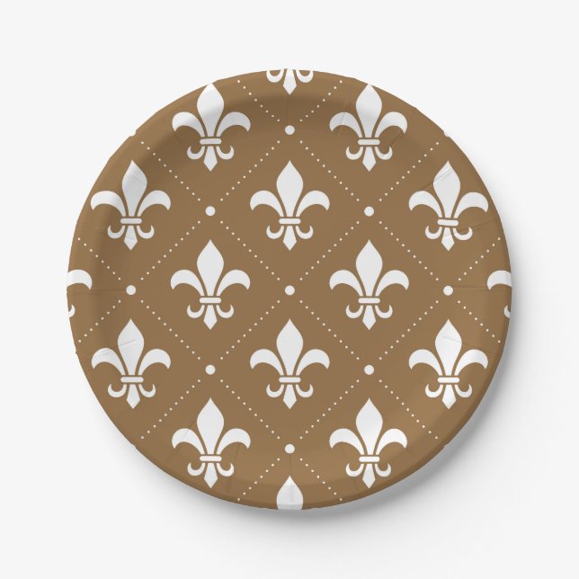 Assiettes En Carton Motif Fleur de Lis (Devant)