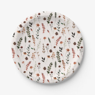 Assiettes En Carton Motif Fleur sauvage de Earthy Fall
