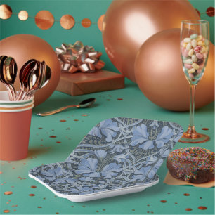 Assiettes En Carton Motif floral à l'aquarelle bleu élégant