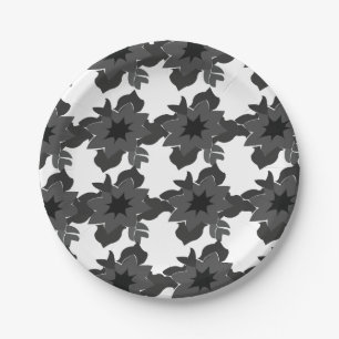Assiettes En Carton Motif floral abstrait décoratif minimaliste