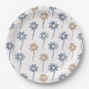 Assiettes En Carton Motif floral de marguerite minimaliste (5)