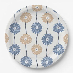 Assiettes En Carton Motif floral de marguerite minimaliste (6)