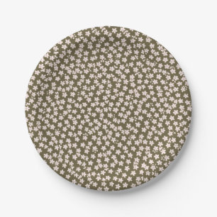 Assiettes En Carton Motif floral japonais rétro décoratif