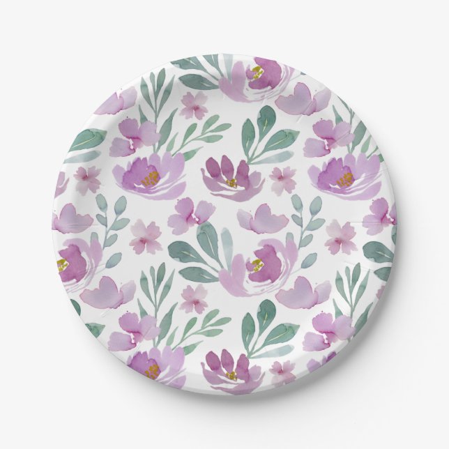 Assiettes En Carton Motif floral rustique d'été (Devant)