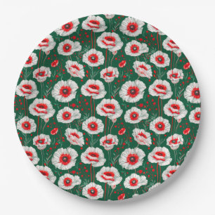 Assiettes En Carton Motif floral vibrant