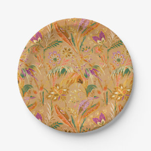 Assiettes En Carton Motif floral vintage vibrant