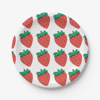 Assiettes En Carton Motif fraise