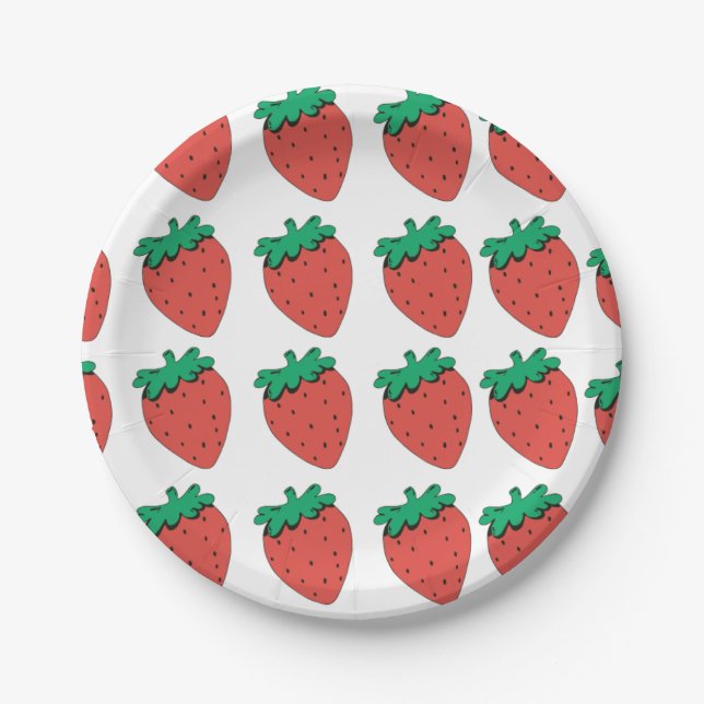 Assiettes En Carton Motif fraise (Devant)