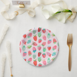 Assiettes En Carton Motif fraise douceur de baie