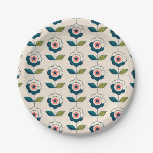 Assiettes En Carton Motif Fun Jardin Retro