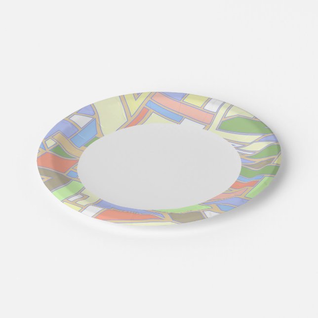 Assiettes En Carton motif géométrique 3 (Angle)