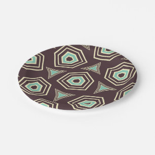 Assiettes En Carton Motif géométrique abstrait avec des pentagones en