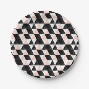 Assiettes En Carton Motif géométrique de triangle tirée par la main