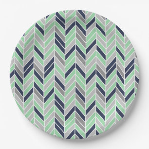 Assiettes En Carton Motif géométrique en arête de poisson moderne d