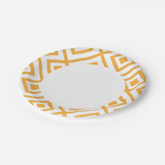 Assiettes En Carton motif géométrique en forme de lozenge (Angle)
