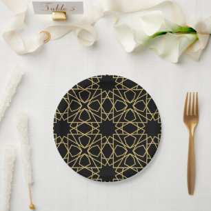 Assiettes En Carton Motif géométrique islamique Vintage