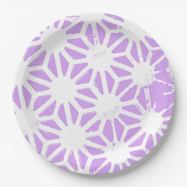 Assiettes En Carton Motif géométrique Lilac (Devant)
