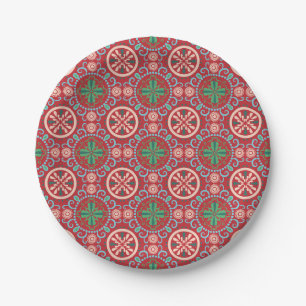 Assiettes En Carton Motif géométrique orné avec des motifs circulaires