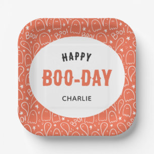 Assiettes En Carton Motif Ghosts mignon Happy 'Boo Day' Personnalisé