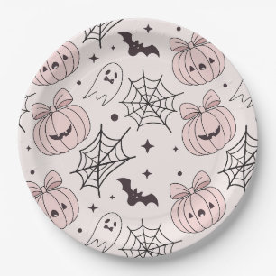 Assiettes En Carton Motif Halloween épouvantable rose mignon