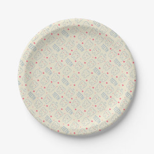 Assiettes En Carton Motif heureux en pastel de dents