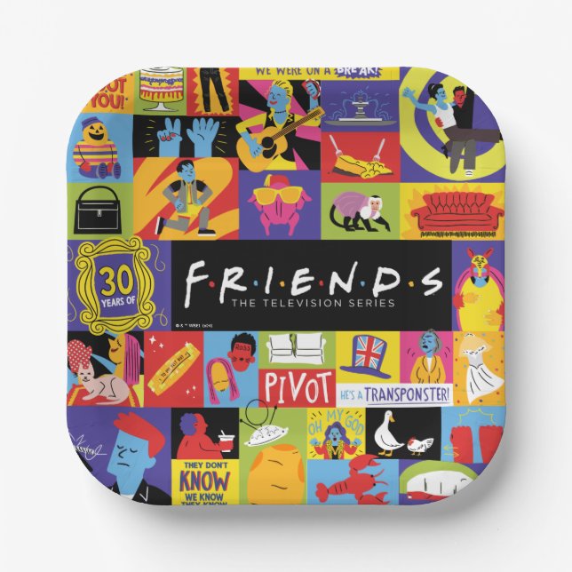 Assiettes En Carton Motif Iconic FRIENDS™ (Recto)