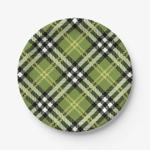 Assiettes En Carton Motif irlandais vert de plaid
