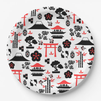 Assiettes En Carton Motif japonais