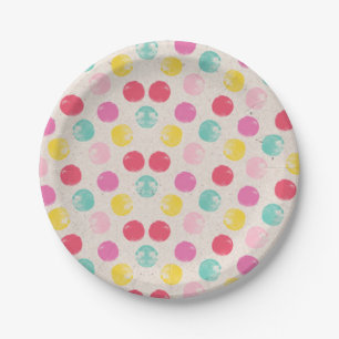 Assiettes En Carton Motif joli et coloré à pois