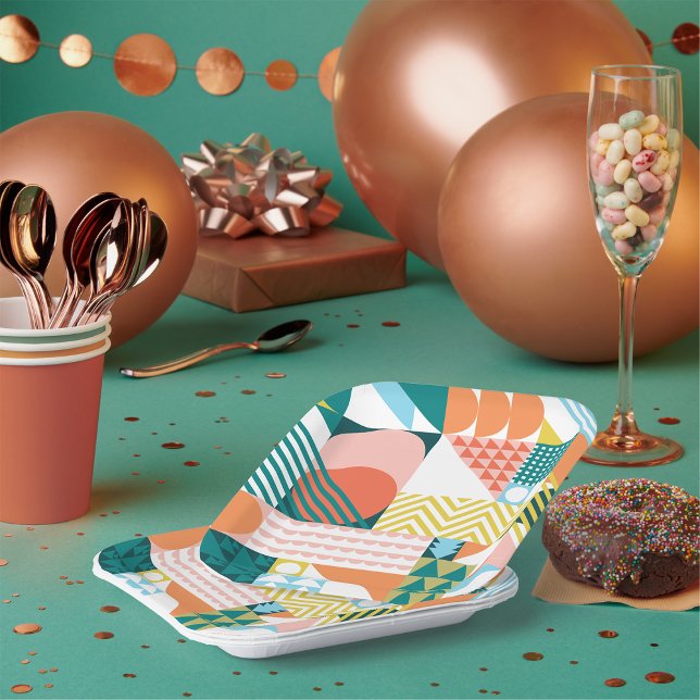 Assiettes En Carton Motif Jumble géométrique (Créateur téléchargé)